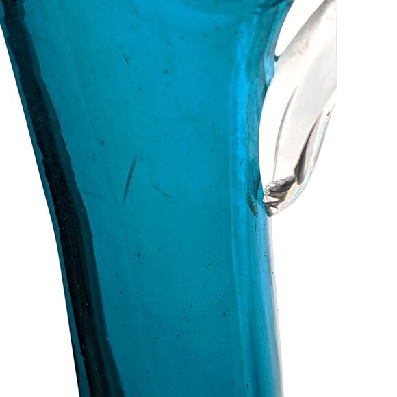 Vintage Cobalt Blue Art Glass Decanter Set: Mid-Century Modern Barware - Picture 8 of 10